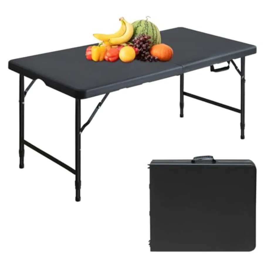 Portable 4Ft Adjustable Height Plastic Folding Table for Picnic Party Camping BBQ, Heavy Duty Fold-in-Half Utility Table with C
Portable 4Ft Adjustable Height Plastic Folding Table for Picnic Party Camping BBQ, Heavy Duty Fold-in-Half Utility Table with C