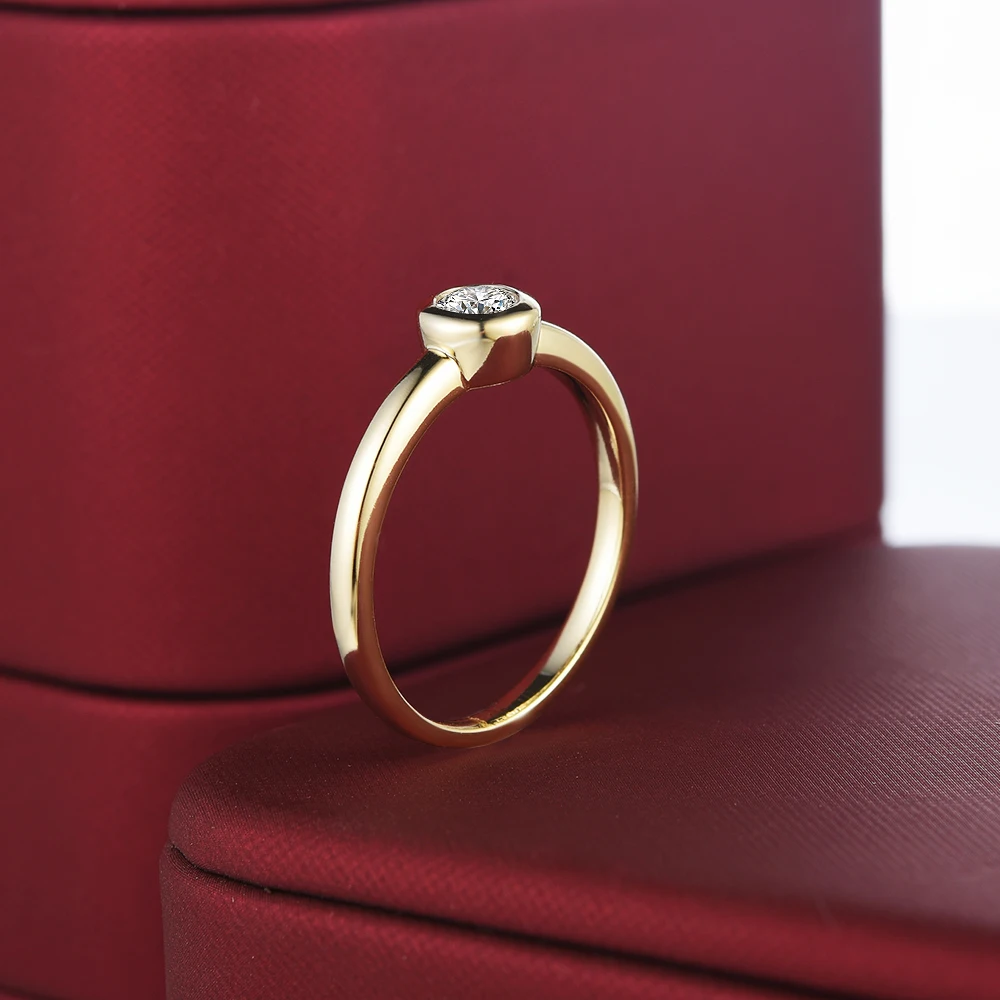 4mm 0.3ct D Color Moissanite Bezel Engagement Rings For Women 925 Silver 18K Yellow Gold Plated Wedding Ring anniversary gift
4mm 0.3ct D Color Moissanite Bezel Engagement Rings For Women 925 Silver 18K Yellow Gold Plated Wedding Ring anniversary gift