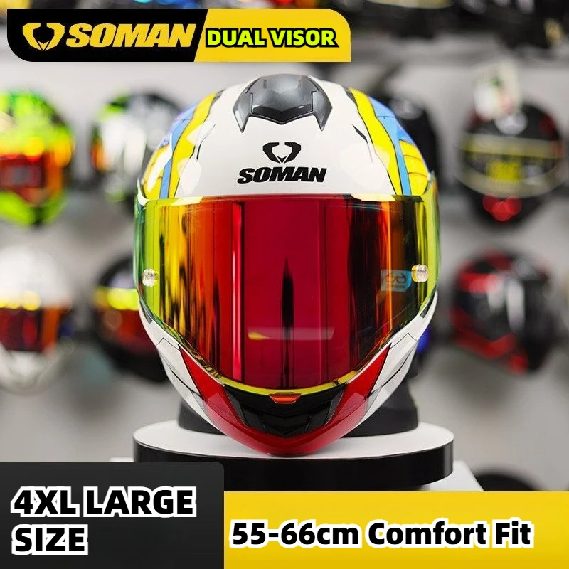 Soman Modular Flip Up Motorcycle Helmet 3C Certified Dual Lens Full Face M-4XL for Men
Soman Modular Flip Up Motorcycle Helmet 3C Certified Dual Lens Full Face M-4XL for Men