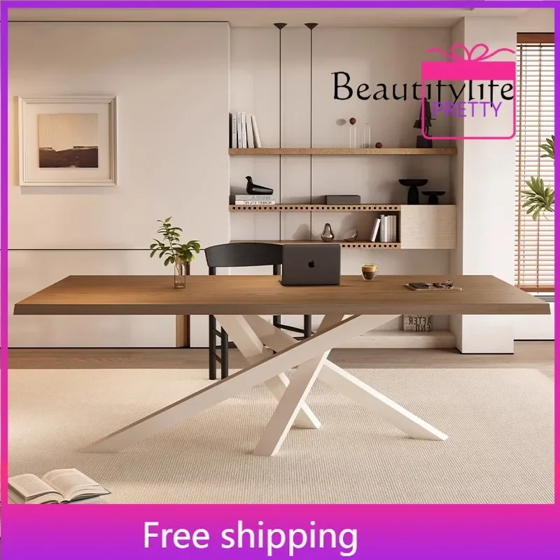 Nordic Solid Wood Conference Long Table Simple Office Modern Personalized Workbench