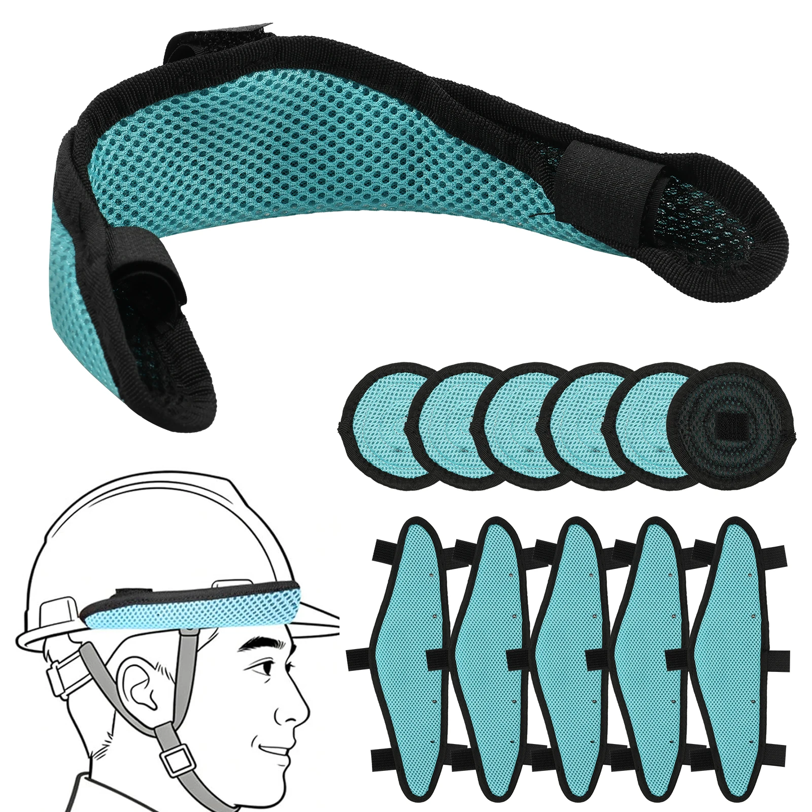 6 Pairs Hard Hat Sweatband and Top Pad Set Washable Safety Helmet Liner Replacement Universal Engineering Protective Helmet Pads
6 Pairs Hard Hat Sweatband and Top Pad Set Washable Safety Helmet Liner Replacement Universal Engineering Protective Helmet Pads