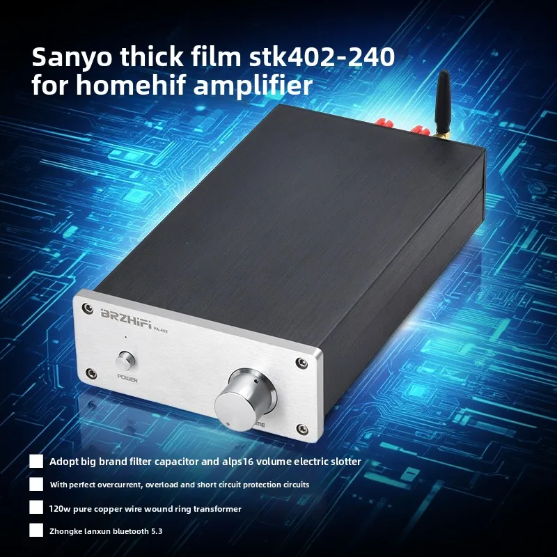 BREEZE2025 New Special Offer Sanyo Thick Film STK402-240 Bluetooth 5.3 Amplifier Super LM1875 Home Desktop Amplifier
BREEZE2025 New Special Offer Sanyo Thick Film STK402-240 Bluetooth 5.3 Amplifier Super LM1875 Home Desktop Amplifier