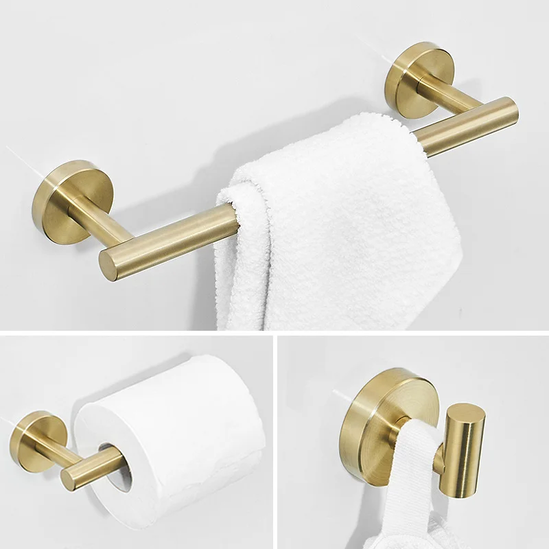 Gold Stainless Steel Bathroom Towel Bar Bathroom Hook Wall-Mounted Toilet Paper Holder Towel Rack Set
Gold Stainless Steel Bathroom Towel Bar Bathroom Hook Wall-Mounted Toilet Paper Holder Towel Rack Set