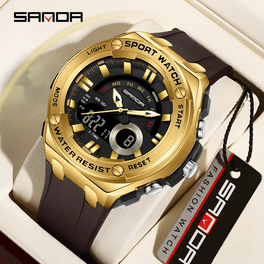 SANDA New 3190, мужские электронные часы с двойным дисплеем, спортивные многофункциональные водонепроницаемые светодиодные ночники, мужские электронные часы
SANDA New 3190, мужские электронные часы с двойным дисплеем, спортивные многофункциональные водонепроницаемые светодиодные ночники, мужские электронные часы