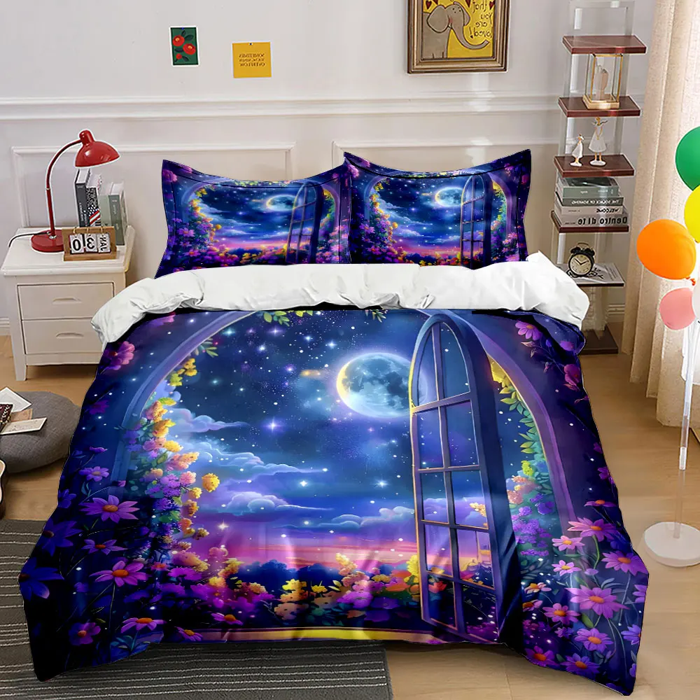 Dreamy starscape and flowers. Print Bedding Set 1 Duvet Cover 2 Pillowcases for Adult and Children Luxury Gift Full Size
Dreamy starscape and flowers. Print Bedding Set 1 Duvet Cover 2 Pillowcases for Adult and Children Luxury Gift Full Size