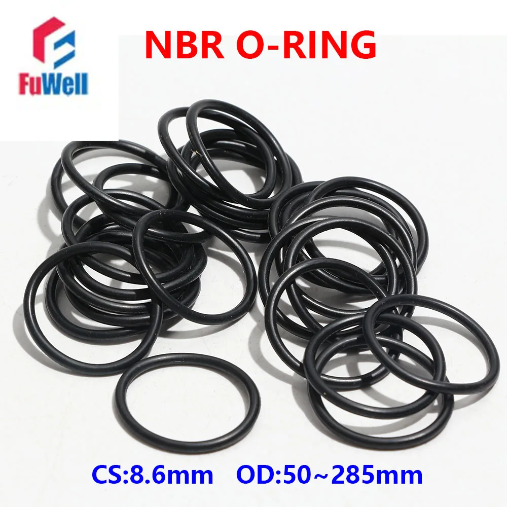 Fuwell 10/50pcs Nitrile rubber NBR gasket sealing ring rubber faucet O-ring flat gasket repair black o ring CS8.6 OD50~285mm
Fuwell 10/50pcs Nitrile rubber NBR gasket sealing ring rubber faucet O-ring flat gasket repair black o ring CS8.6 OD50~285mm