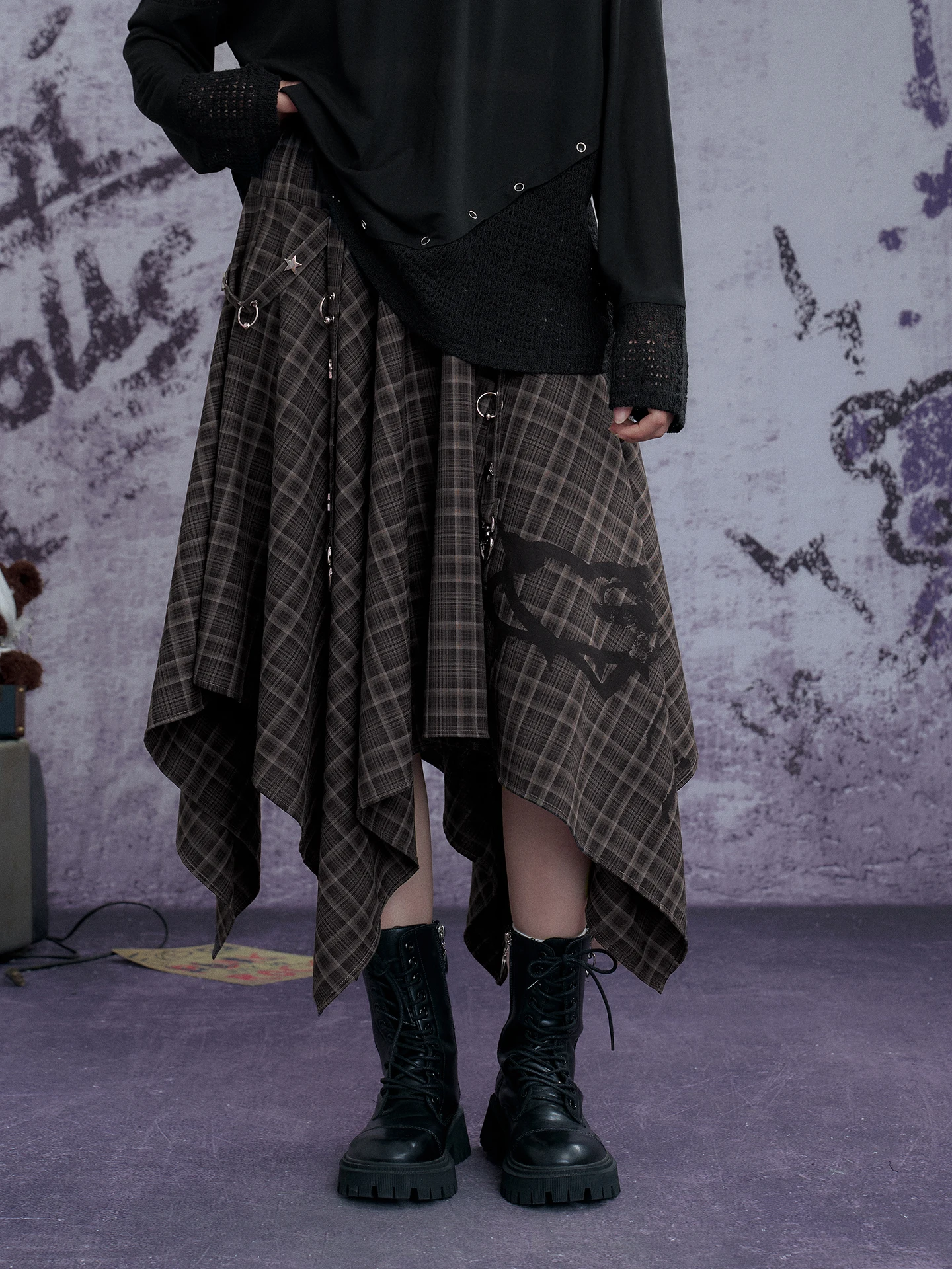 SagiDolls Street Sle Long Skirt Asymmetric Print Metal Bule Brown id Irregular Skirt for Girls Student Casual Wear
SagiDolls Street Sle Long Skirt Asymmetric Print Metal Bule Brown id Irregular Skirt for Girls Student Casual Wear