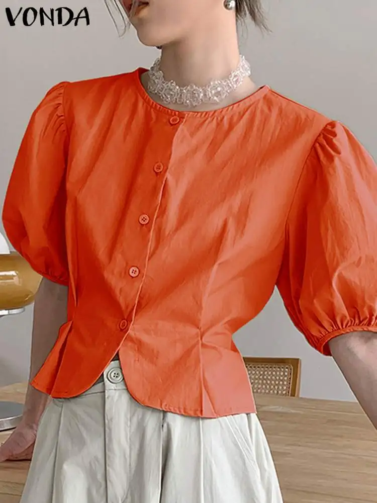 VONDA 2024 Summer Women Shirts Solid Color Vintage Tunic Tops Fashion Casual Loose Blouse Short Puff Sleeve Blusas Femininas
VONDA 2024 Summer Women Shirts Solid Color Vintage Tunic Tops Fashion Casual Loose Blouse Short Puff Sleeve Blusas Femininas