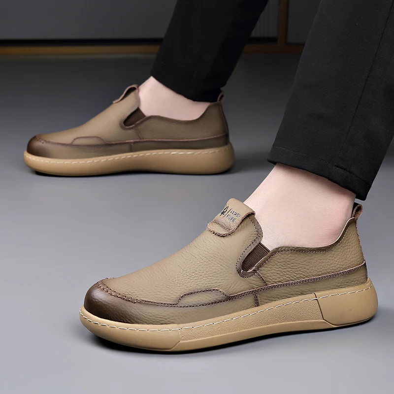 Туфли для папы из воловьей кожи, удобные мужские сандалии из дышащей кожи на одну ногу, мягкая подошва
Туфли для папы из воловьей кожи, удобные мужские сандалии из дышащей кожи на одну ногу, мягкая подошва