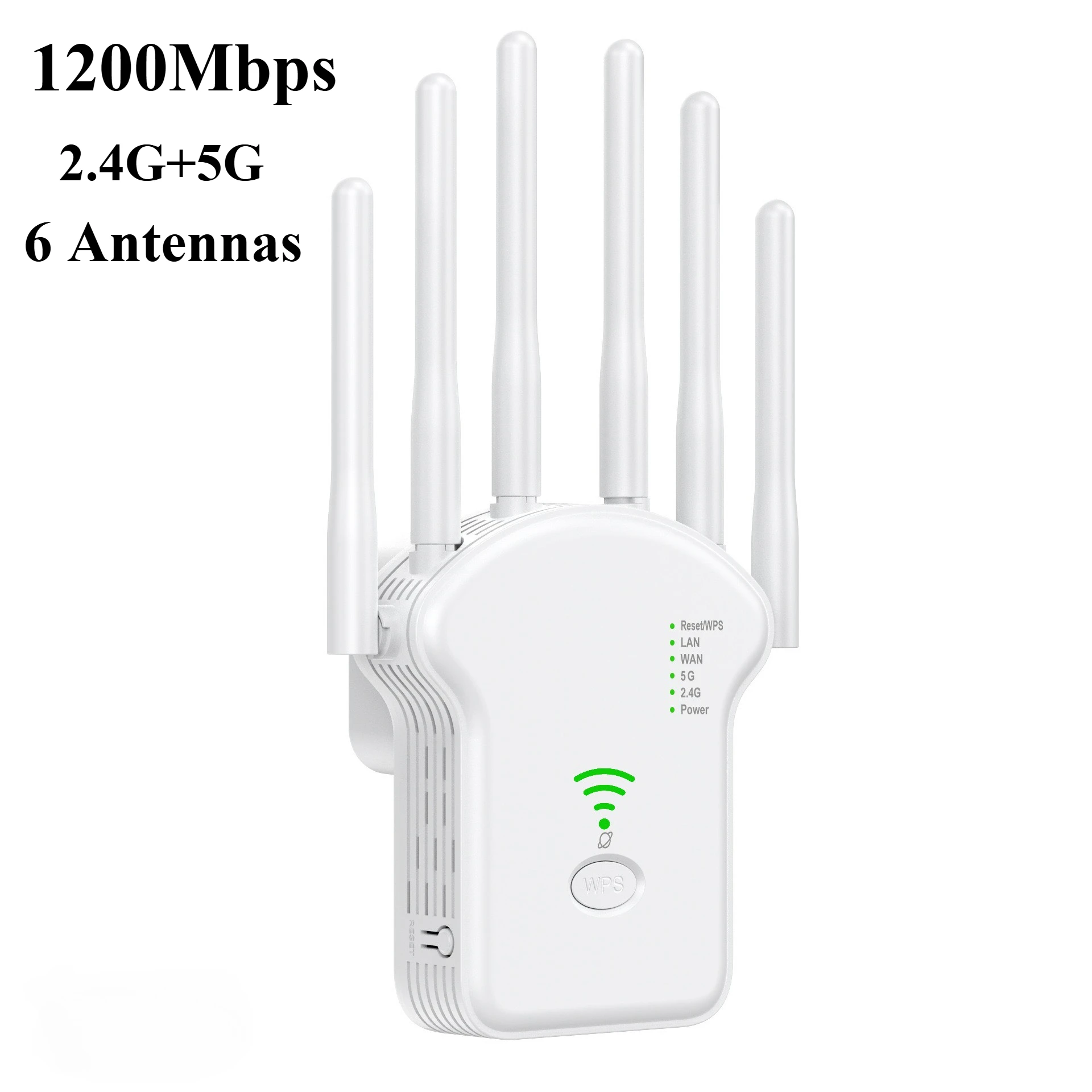 Усилитель Wi-Fi сигнала (репитер) 1200 Мбит/с, 2.4G/5G, с 6 антеннами, высоким коэффициентом усиления, расширитель диапазона сети
Усилитель Wi-Fi сигнала (репитер) 1200 Мбит/с, 2.4G/5G, с 6 антеннами, высоким коэффициентом усиления, расширитель диапазона сети