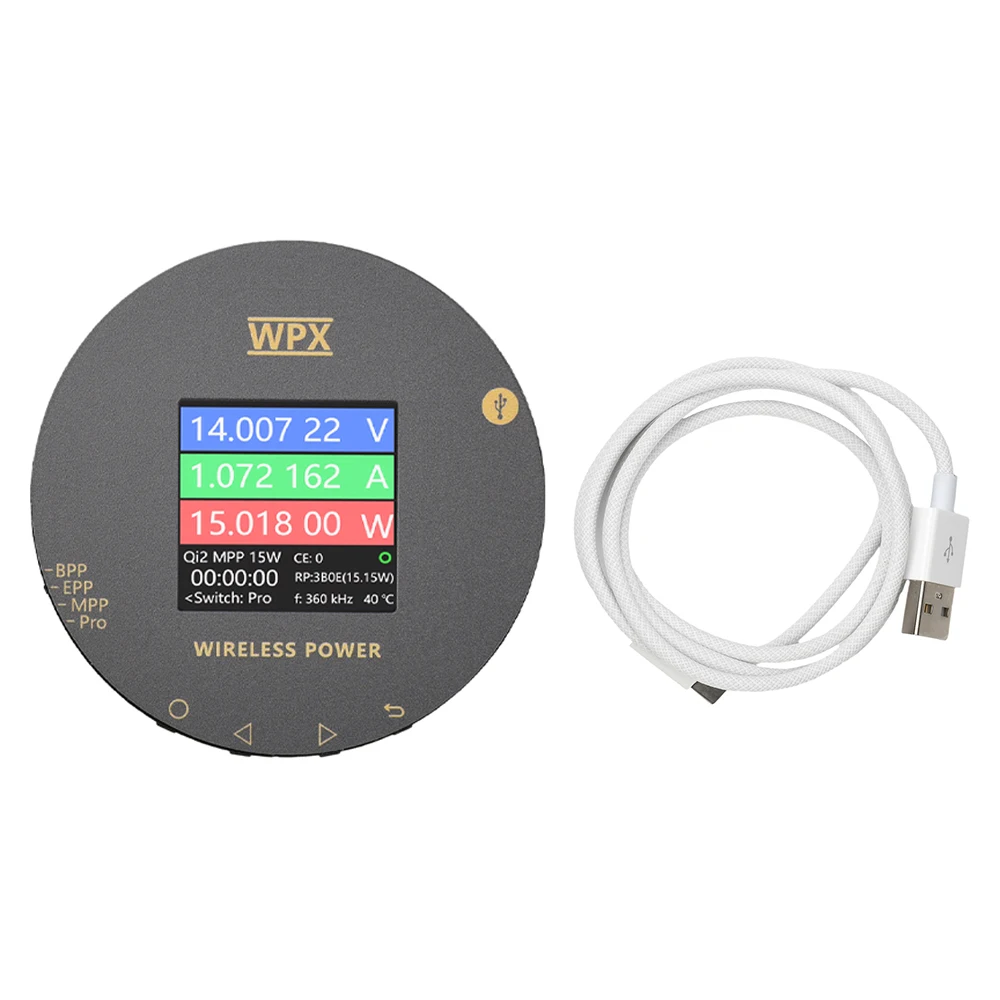 WPX-0001A Multi Functional Qi2 Tester Magnetic Wireless Charging Test 15W MPP Fast Charging Wireless Charging Debugger Repair
WPX-0001A Multi Functional Qi2 Tester Magnetic Wireless Charging Test 15W MPP Fast Charging Wireless Charging Debugger Repair