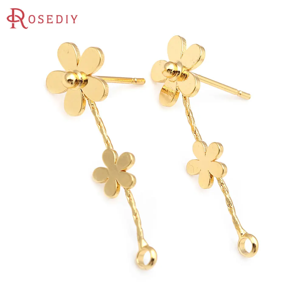 18K Gold Color Brass Flower Stud Earrings Pins Earrings High Quality Jewelry Making Supplies Diy Accessories Materials
18K Gold Color Brass Flower Stud Earrings Pins Earrings High Quality Jewelry Making Supplies Diy Accessories Materials