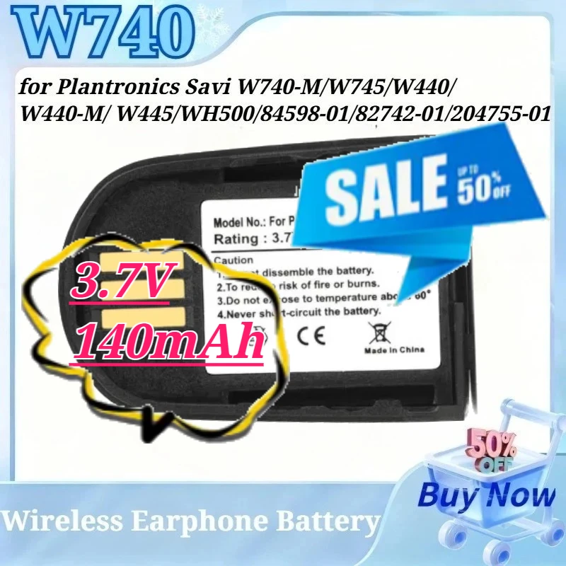 3.7V 140mAh Wireless Headset Battery for Plantronics Savi W740 W740-M W745 W440 W440-M W445 WH500 84598-01 82742-01 204755-01
3.7V 140mAh Wireless Headset Battery for Plantronics Savi W740 W740-M W745 W440 W440-M W445 WH500 84598-01 82742-01 204755-01