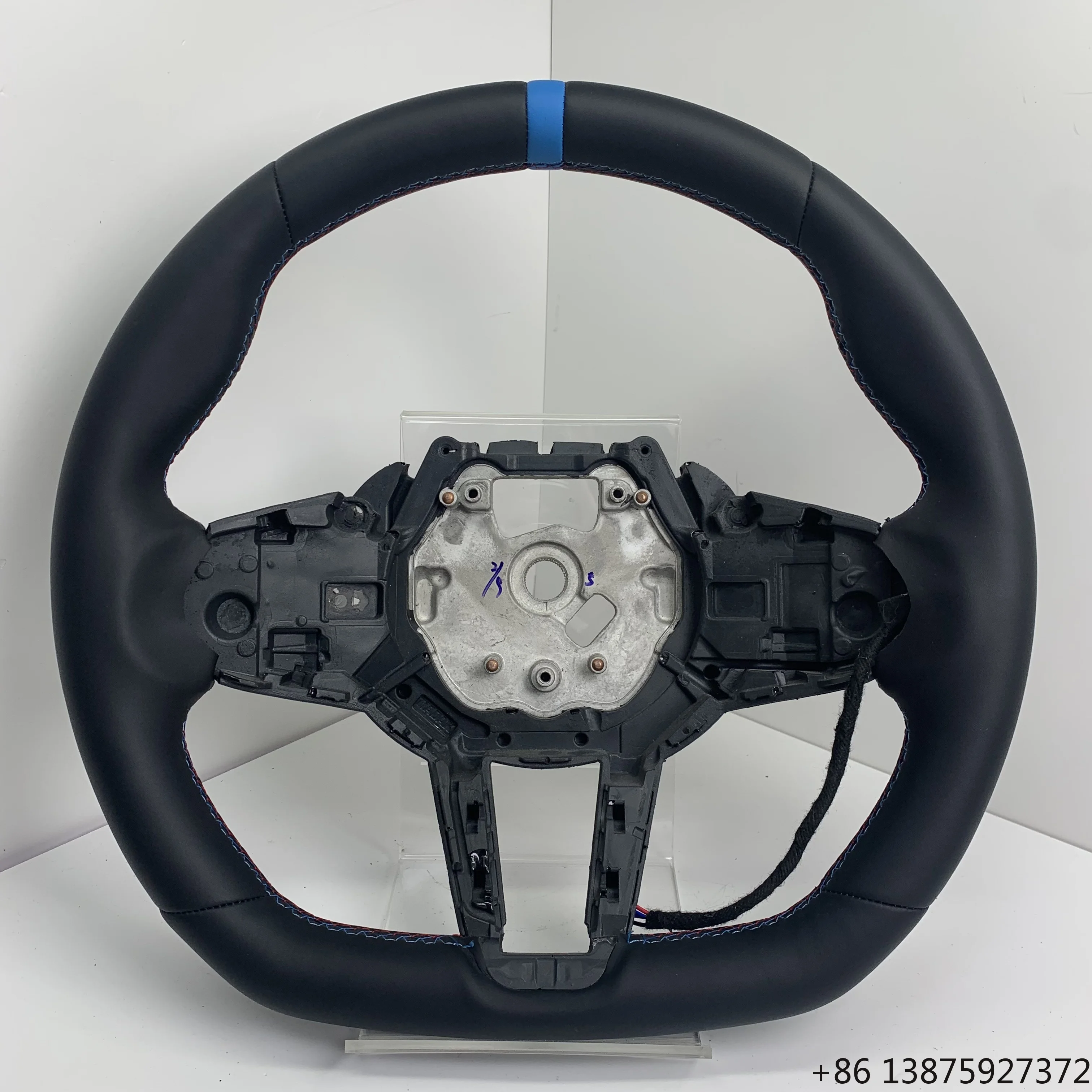 Blue Top Strip Full Leather Steering Wheel Skeleton for G30 G31 G32 X3 G01 X4 G02 M2 G87 M3 G80 M4 G82 G42 G20 LCI M5 F90
Blue Top Strip Full Leather Steering Wheel Skeleton for G30 G31 G32 X3 G01 X4 G02 M2 G87 M3 G80 M4 G82 G42 G20 LCI M5 F90