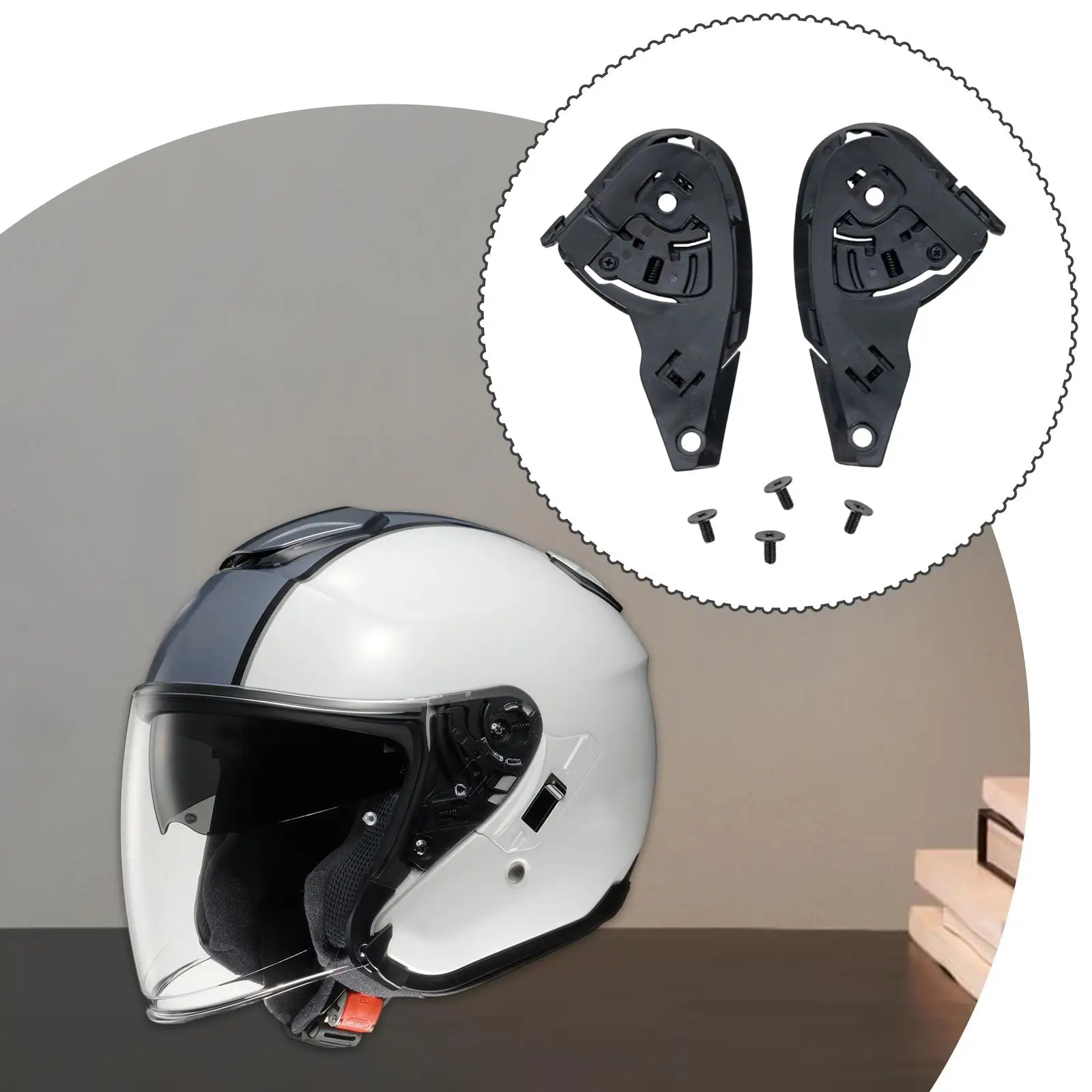 Easy to Install Helmet Visor Base Pair Sturdy Polycarbonate Accessories for J-cruise Full Face Helmet Replacement
Easy to Install Helmet Visor Base Pair Sturdy Polycarbonate Accessories for J-cruise Full Face Helmet Replacement