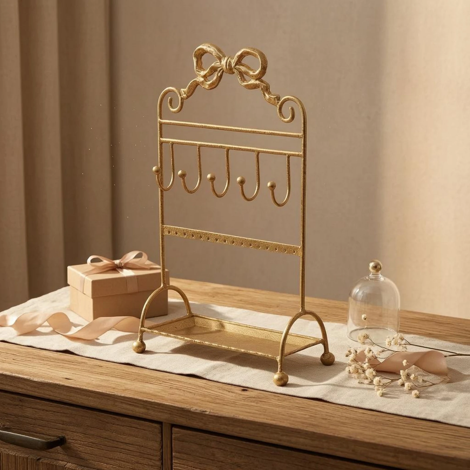 Jewelry Display Stand Decorative Bow Jewelry Organizer Stand Necklace Holder Shallow Tray Compact
Jewelry Display Stand Decorative Bow Jewelry Organizer Stand Necklace Holder Shallow Tray Compact