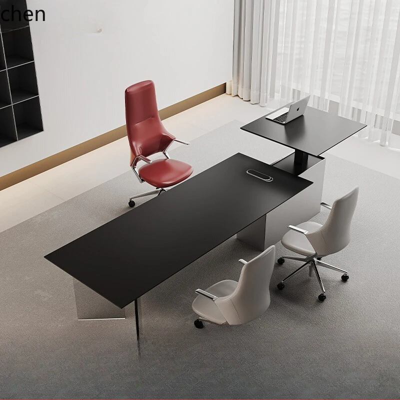 HTT smart lifting table computer desk study desk simple modern president's office high-end combination
HTT smart lifting table computer desk study desk simple modern president's office high-end combination