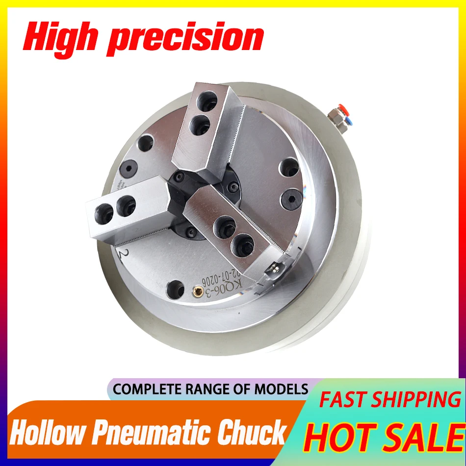 High precision 4 inch pneumatic lathe chuck 3 jaw front-mounted air chuck is suitable for four five axis rotary CNC machine tool
High precision 4 inch pneumatic lathe chuck 3 jaw front-mounted air chuck is suitable for four five axis rotary CNC machine tool