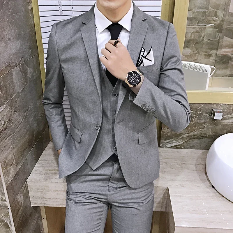 Elegant Man Suit (Blazer+ Vest + Pants) Men's Fashion Business Korean Version Slim-fit Wedding Professional Gentleman Suit S-6XL
Elegant Man Suit (Blazer+ Vest + Pants) Men's Fashion Business Korean Version Slim-fit Wedding Professional Gentleman Suit S-6XL