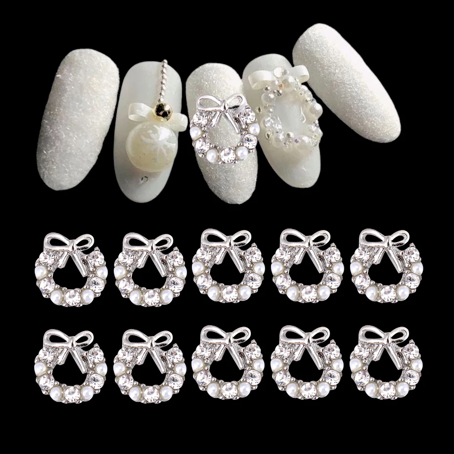 10/20Pcs Christmas Garland Nail Art Charms 3D Silver Gold Diamond Pearl Wreath Nail Decoration DIY New Year Manicure Accessories
10/20Pcs Christmas Garland Nail Art Charms 3D Silver Gold Diamond Pearl Wreath Nail Decoration DIY New Year Manicure Accessories