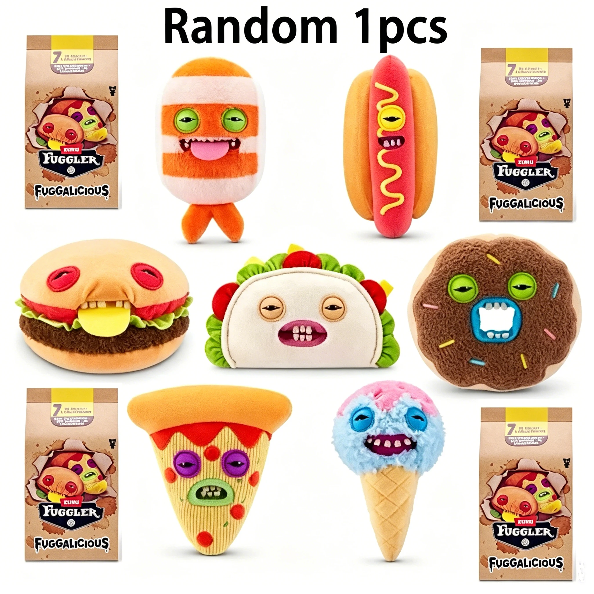 Fuggler Blind Box Toys Hamburger Pizza Donut Hot Dog Tacos Food Plush Toys Accessories Quirky Funny Trendy Toy Fan Surprise Gift
Fuggler Blind Box Toys Hamburger Pizza Donut Hot Dog Tacos Food Plush Toys Accessories Quirky Funny Trendy Toy Fan Surprise Gift