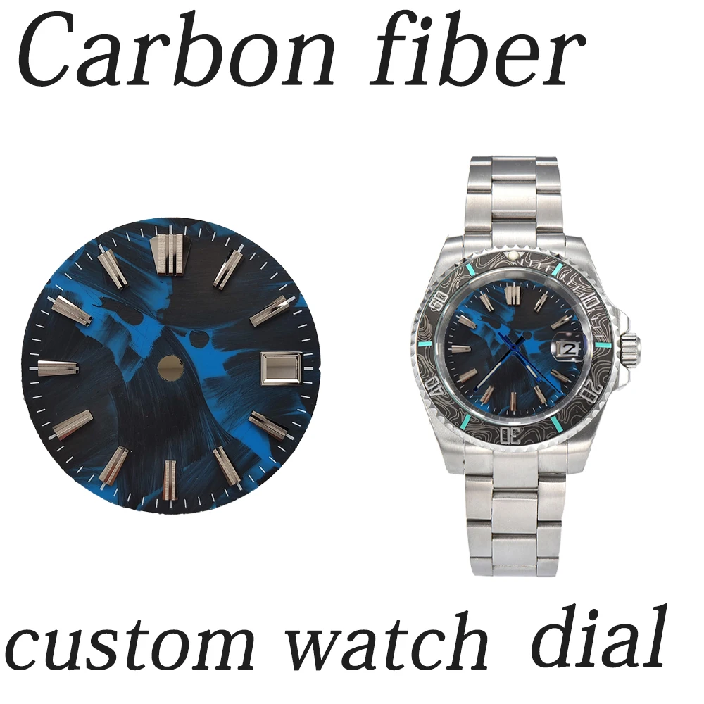 NH35 dial Carbon Fiber Dial 28.5mm Dial BGW9 C3 Lume Chaotic Texture NH35 nh34 nh36 Movement Watch Accessories Custom Logo
NH35 dial Carbon Fiber Dial 28.5mm Dial BGW9 C3 Lume Chaotic Texture NH35 nh34 nh36 Movement Watch Accessories Custom Logo