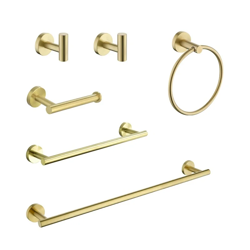 6-Piece Stainless Steel Wall-Mounted Bathroom Towel Rack Set
6-Piece Stainless Steel Wall-Mounted Bathroom Towel Rack Set