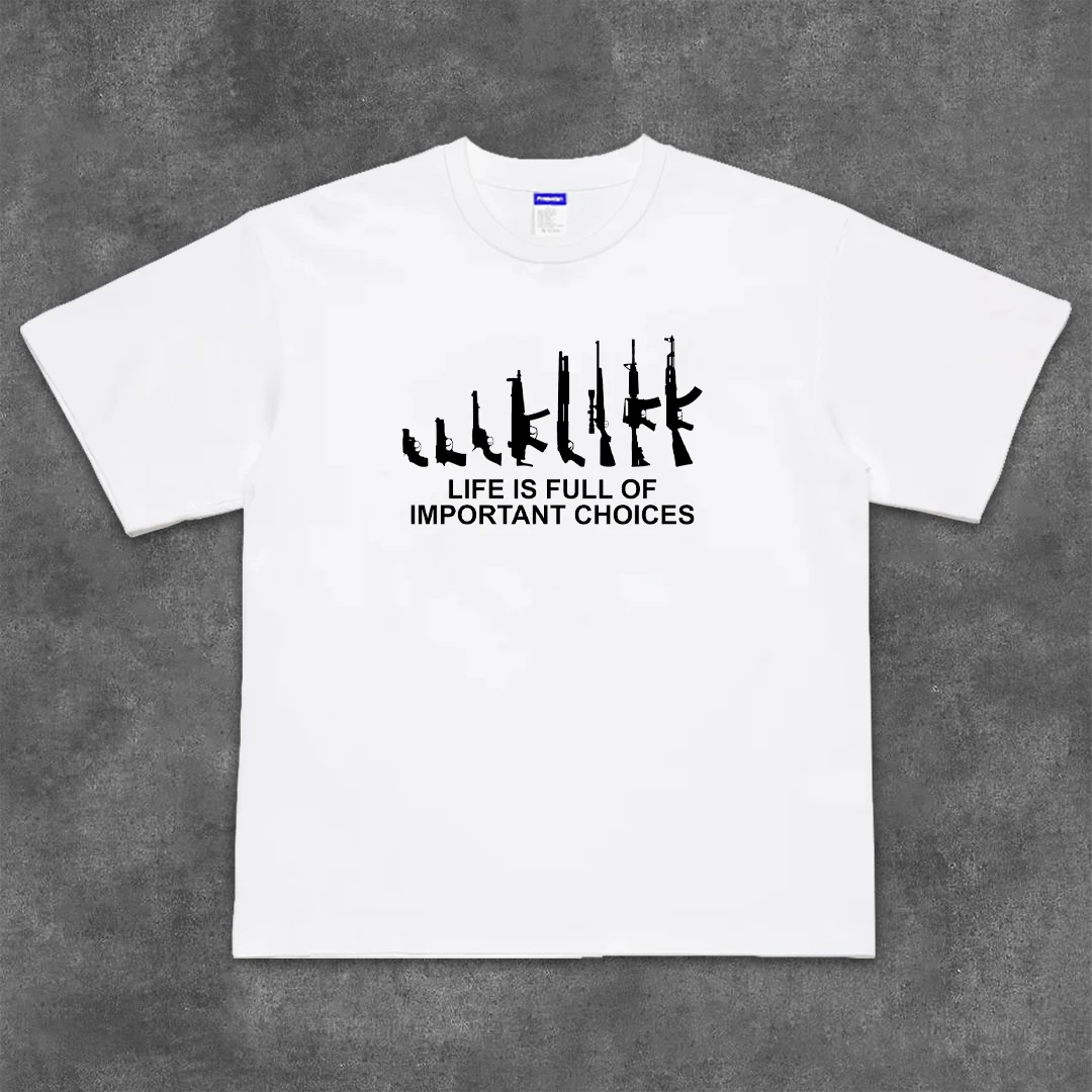 T-shirt Selection Weapon Creative Printing Heavy Cotton Loose Round Neck Half Sleeve Top Tee Neck Half Sleeve Top Tee
T-shirt Selection Weapon Creative Printing Heavy Cotton Loose Round Neck Half Sleeve Top Tee Neck Half Sleeve Top Tee