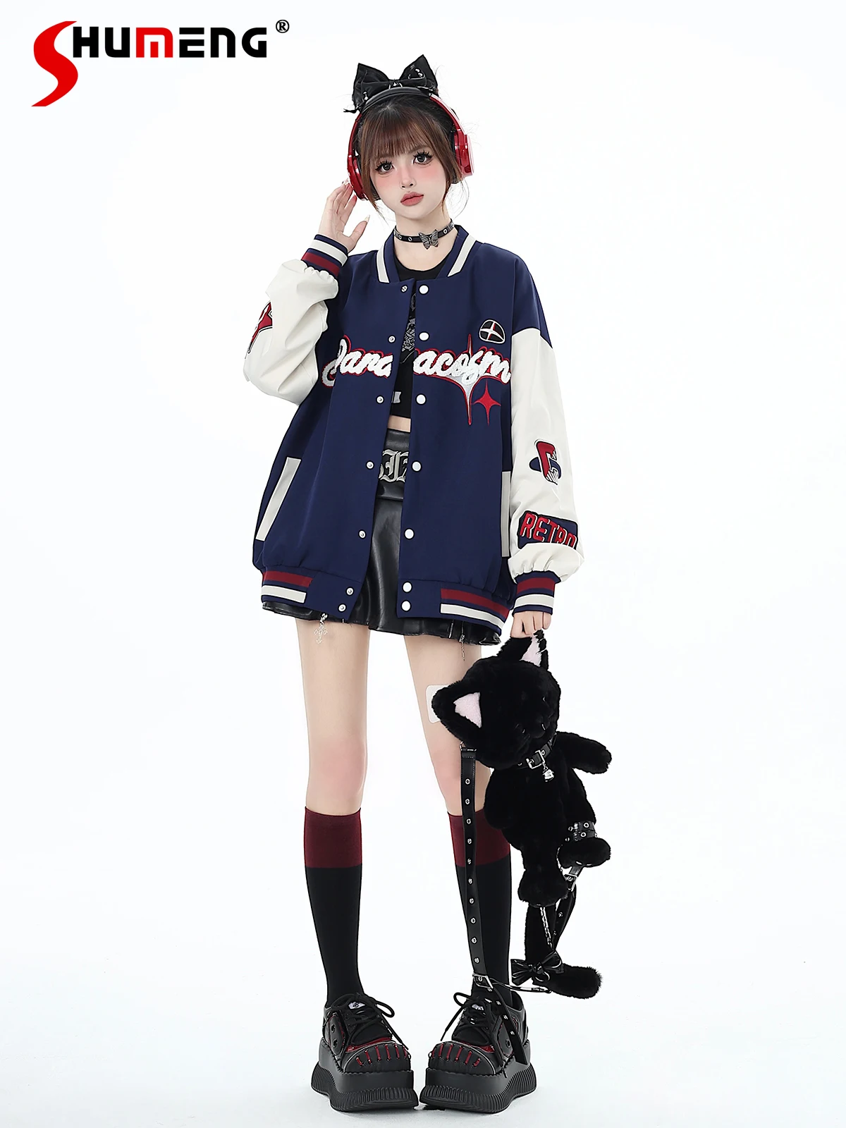 American Fashion High Street Retro Preppy Style Single-breasted Casual Sports Baseball Coats Loose Versatile Jacket Women Autumn
American Fashion High Street Retro Preppy Style Single-breasted Casual Sports Baseball Coats Loose Versatile Jacket Women Autumn
