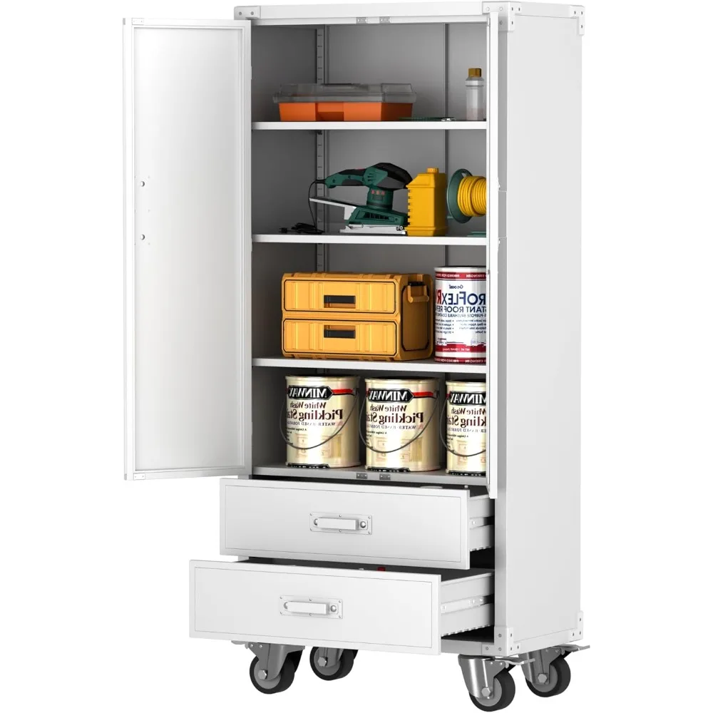 Metal Storage Cabinet with 2 Large Drawer, Lockable Steel Storage Cabinet with 3 Adjustable Shelves, for Home, Office, Garage,
Metal Storage Cabinet with 2 Large Drawer, Lockable Steel Storage Cabinet with 3 Adjustable Shelves, for Home, Office, Garage,
