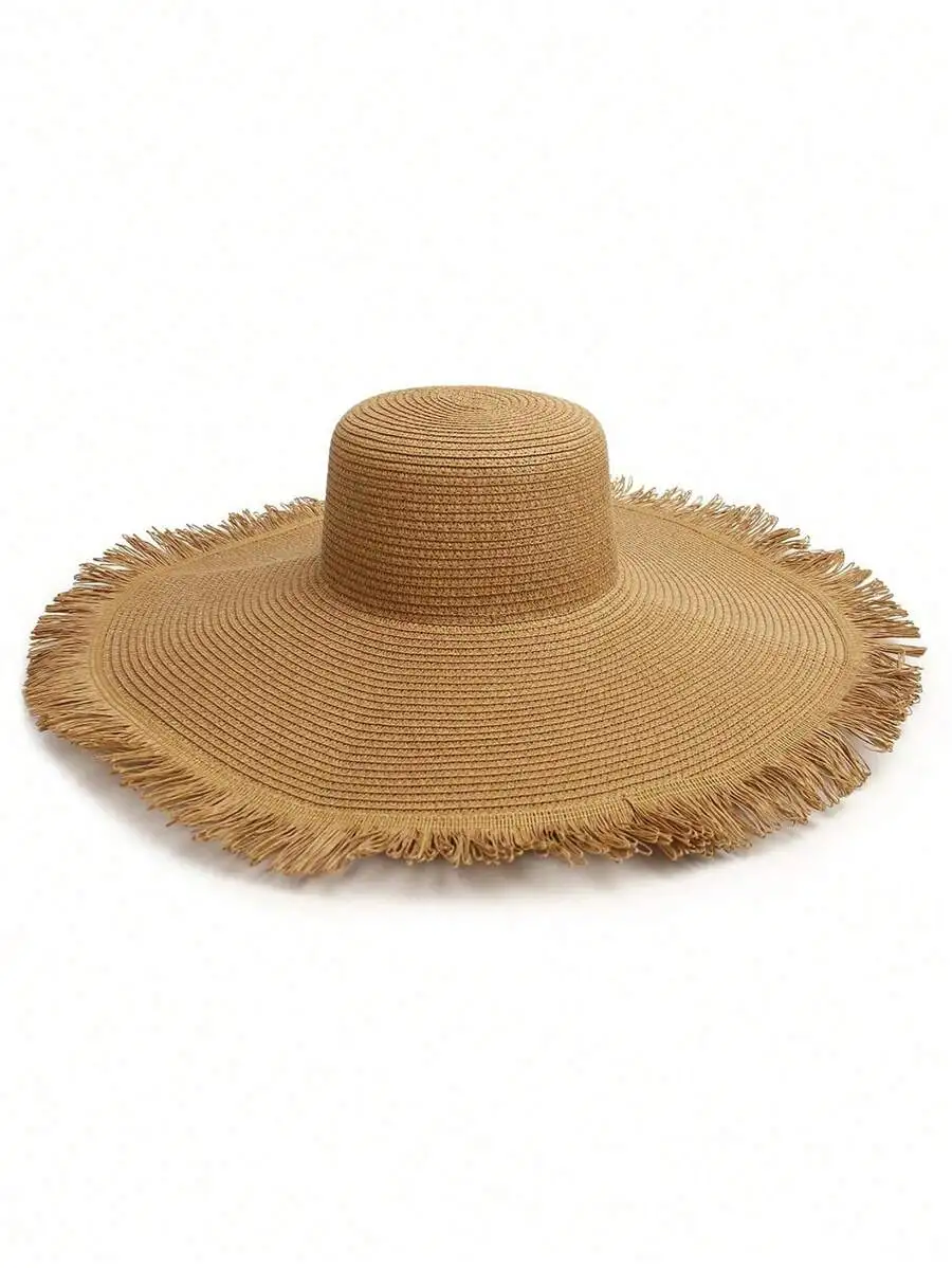 Womens Large Brim Woven Straw Sun Hat With Fringe Trim Bohemian Beach Hat Summer Outdoor
Womens Large Brim Woven Straw Sun Hat With Fringe Trim Bohemian Beach Hat Summer Outdoor