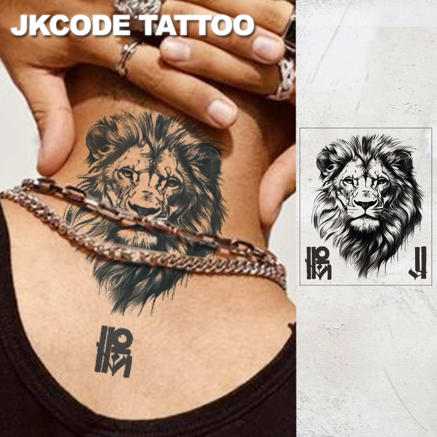 Waterproof Design Semi-Permanent Tattoos,Sketch Lion Pattern - Dual-Use Men's Temporary Tattoos for Neck, Hands, and Fingers, Lasts for 15 Days
Waterproof Design Semi-Permanent Tattoos,Sketch Lion Pattern - Dual-Use Men's Temporary Tattoos for Neck, Hands, and Fingers, Lasts for 15 Days
