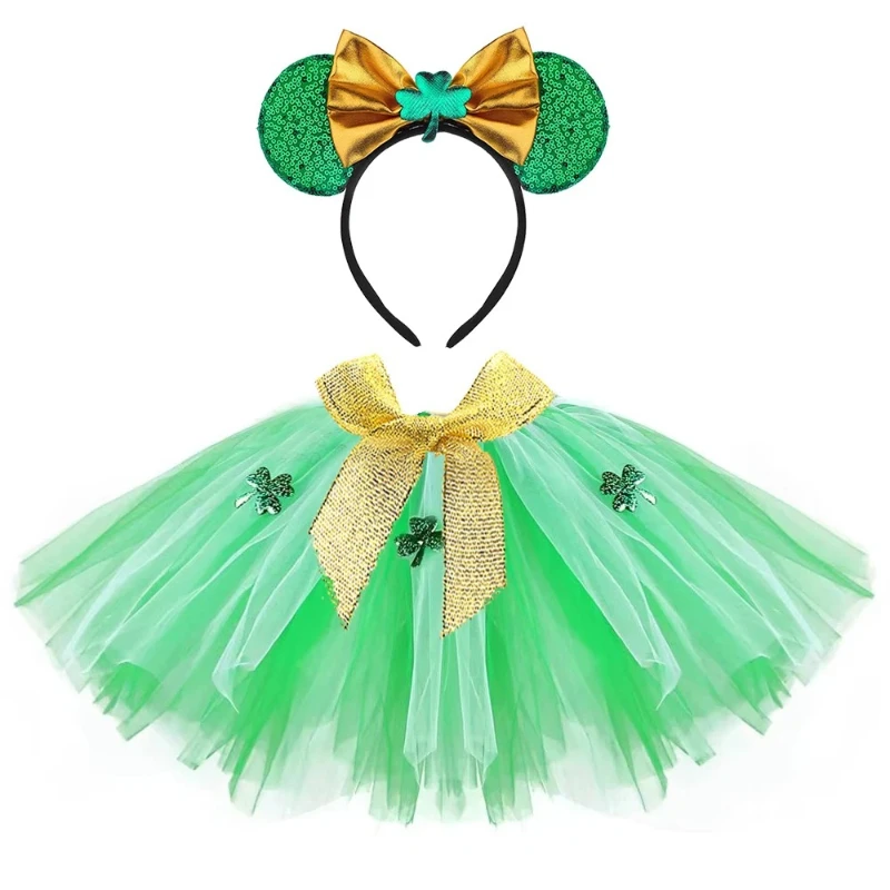 Saint Patrick White Green Tutu Skirt for Girls Princess Fluffy Ballet Tutus Outfit with Hair Bow St Patrick's Day Costumes Kids
Saint Patrick White Green Tutu Skirt for Girls Princess Fluffy Ballet Tutus Outfit with Hair Bow St Patrick's Day Costumes Kids