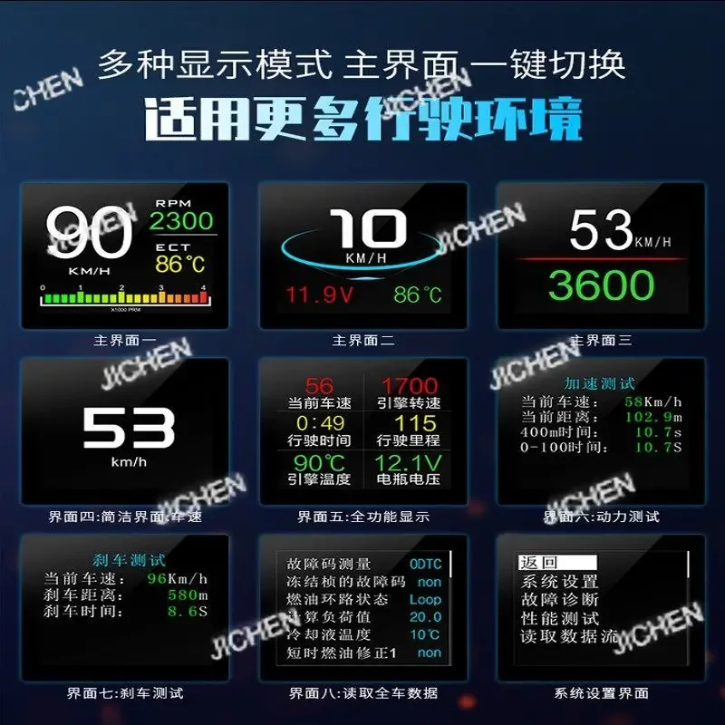 Многофункциональный прибор JC Car: подъемный дисплей, проекционный дисплей, монитор скорости автомобиля, бортовой компьютер, детектор.
Многофункциональный прибор JC Car: подъемный дисплей, проекционный дисплей, монитор скорости автомобиля, бортовой компьютер, детектор.