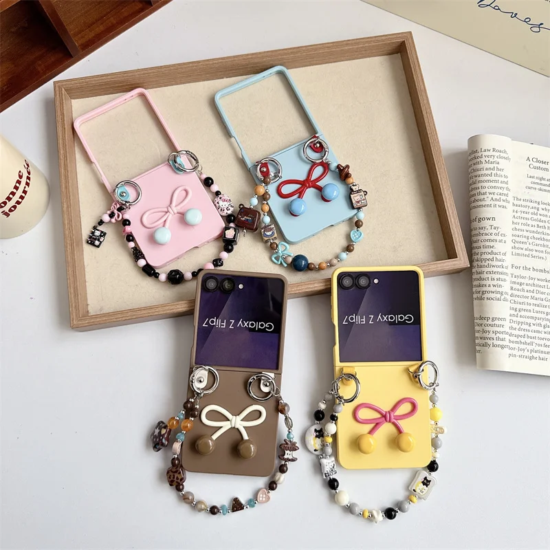 Cute Bowknot Beaded Wrist Chain Phone Case For Samsung Galaxy Z Flip 8 3 4 5 6 7 Z Flip8 Foldable Shockproof Cover Women Gift
Cute Bowknot Beaded Wrist Chain Phone Case For Samsung Galaxy Z Flip 8 3 4 5 6 7 Z Flip8 Foldable Shockproof Cover Women Gift