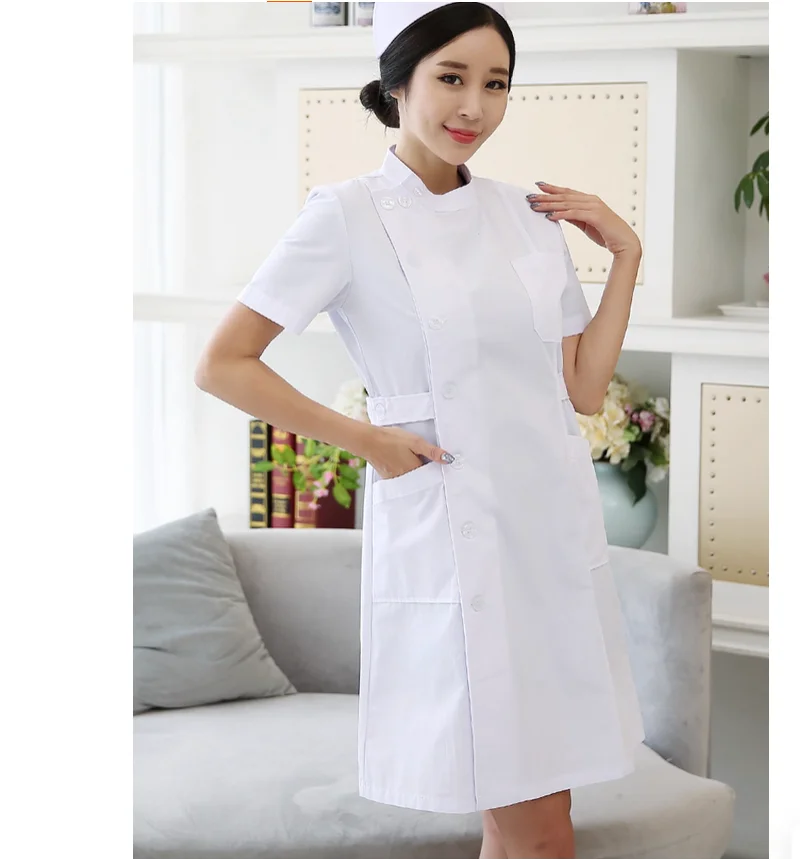 Spring and summer white long nurse's clothing, hospital beauty salon work clothing set
Spring and summer white long nurse's clothing, hospital beauty salon work clothing set