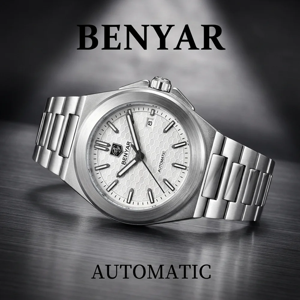 BENYAR Top Brand Men's Mechanical Watch Stainless Steel Waterproof Business Leisure Automatic Men's Watch
BENYAR Top Brand Men's Mechanical Watch Stainless Steel Waterproof Business Leisure Automatic Men's Watch