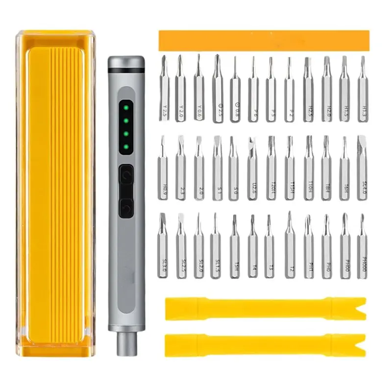 YANA50I Repair Tool Kit- 44 In 1 Screwdriver Set, Max 3.7V Mini Screwdriver& Max 3.7V Mini Electric Screwdrivers
YANA50I Repair Tool Kit- 44 In 1 Screwdriver Set, Max 3.7V Mini Screwdriver& Max 3.7V Mini Electric Screwdrivers