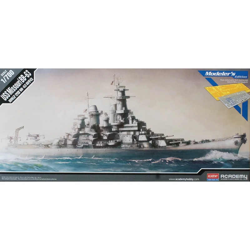 1/700 Academy Model 14223 Missouri Battleship BB-63 Adhesive Free Etched Plate Edition Ship Model Kit
1/700 Academy Model 14223 Missouri Battleship BB-63 Adhesive Free Etched Plate Edition Ship Model Kit