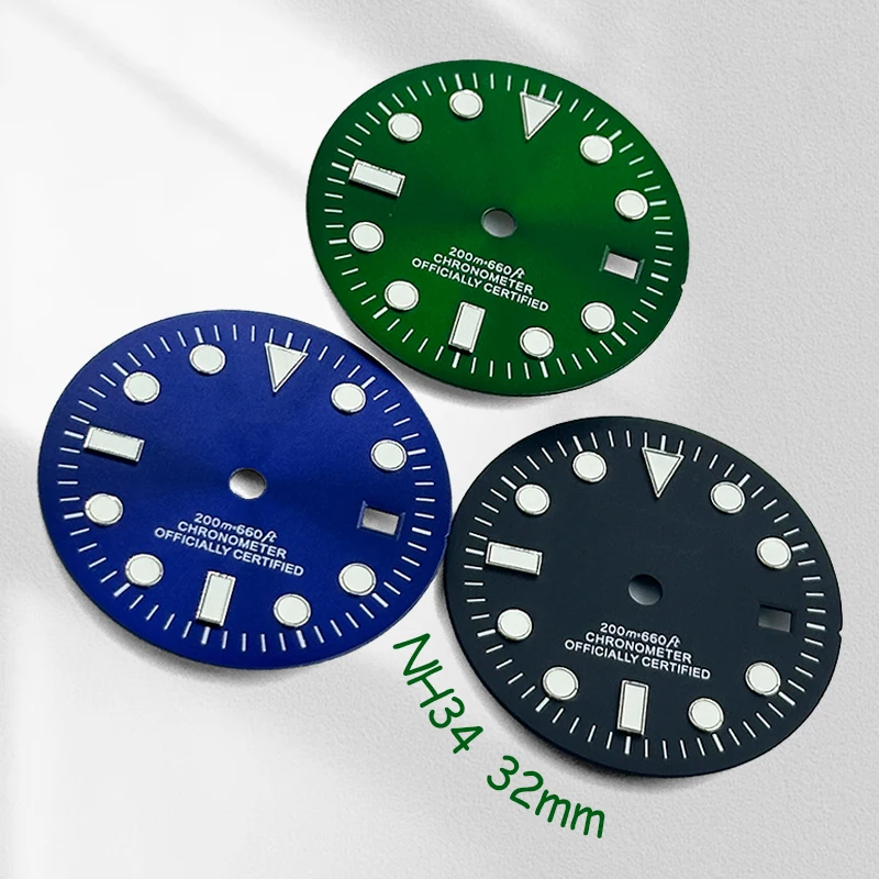 32mm NH34 Black Blue Green Dial Custom Logo Watch Dial Fit Japanese Movement SKX007 Turtle Watch Repair Accessories Parts
32mm NH34 Black Blue Green Dial Custom Logo Watch Dial Fit Japanese Movement SKX007 Turtle Watch Repair Accessories Parts