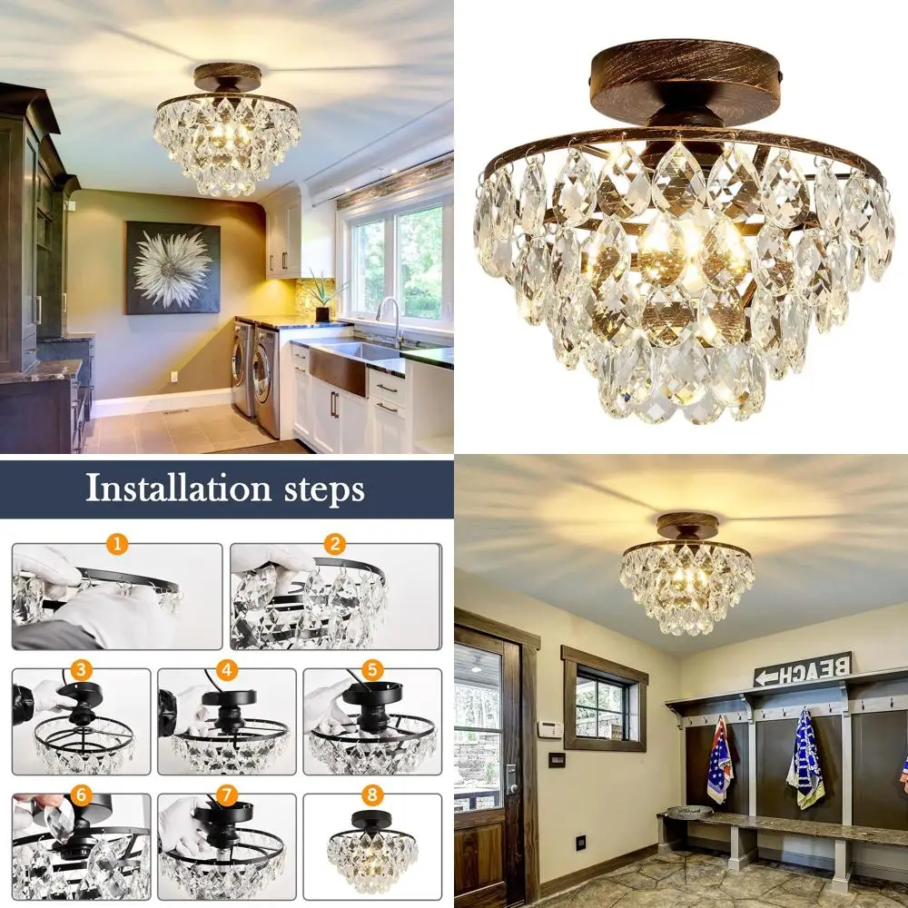 Oil Rubbed Bronze Mini Semi-Flush Ceiling Light for Hallway, Bedroom, and Bathroom
Oil Rubbed Bronze Mini Semi-Flush Ceiling Light for Hallway, Bedroom, and Bathroom