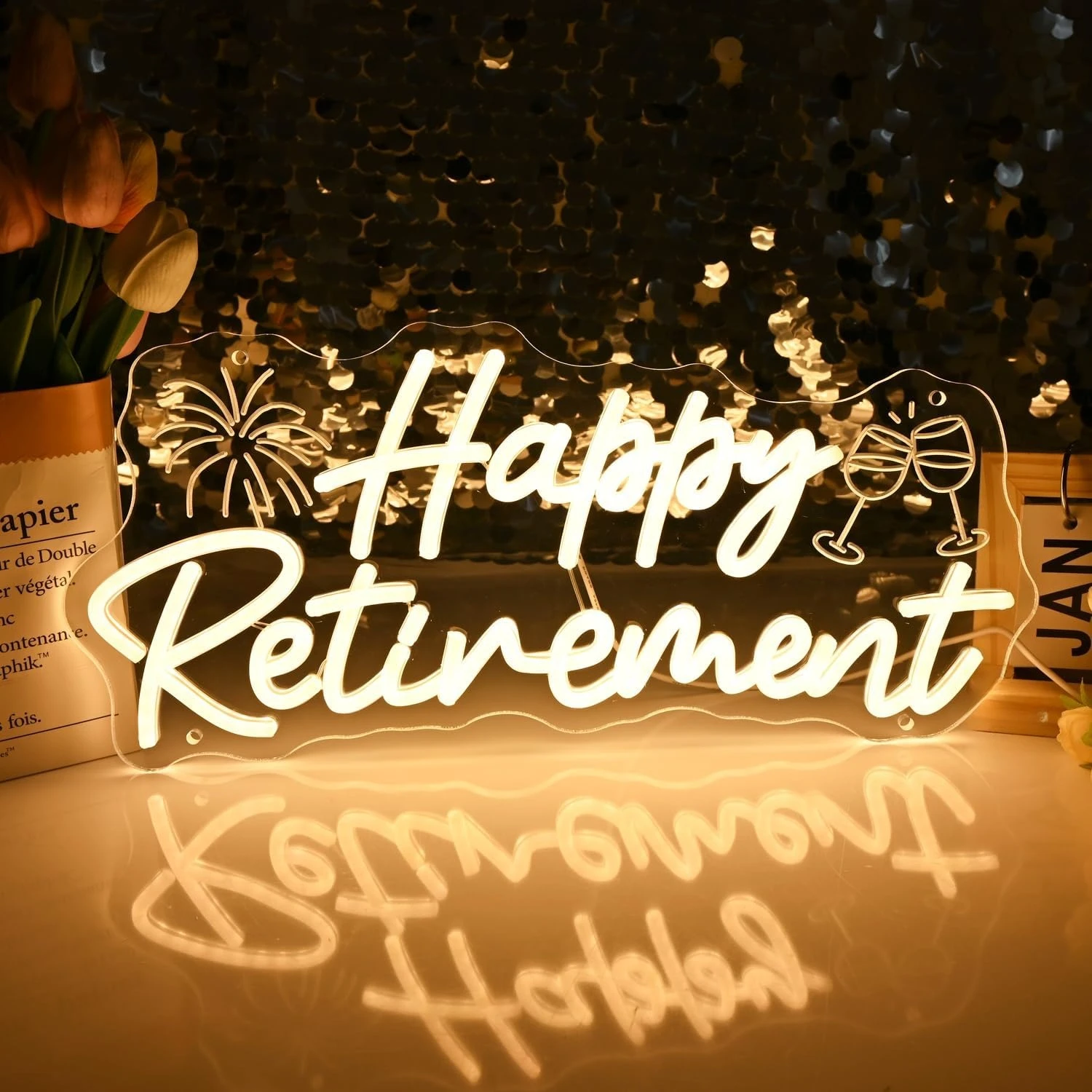 Happy Retirement LED Neon Sign Retirement Party Neon Light Sign for Bar Office Party Restaurant Retired Decor Gift for Men Women
Happy Retirement LED Neon Sign Retirement Party Neon Light Sign for Bar Office Party Restaurant Retired Decor Gift for Men Women