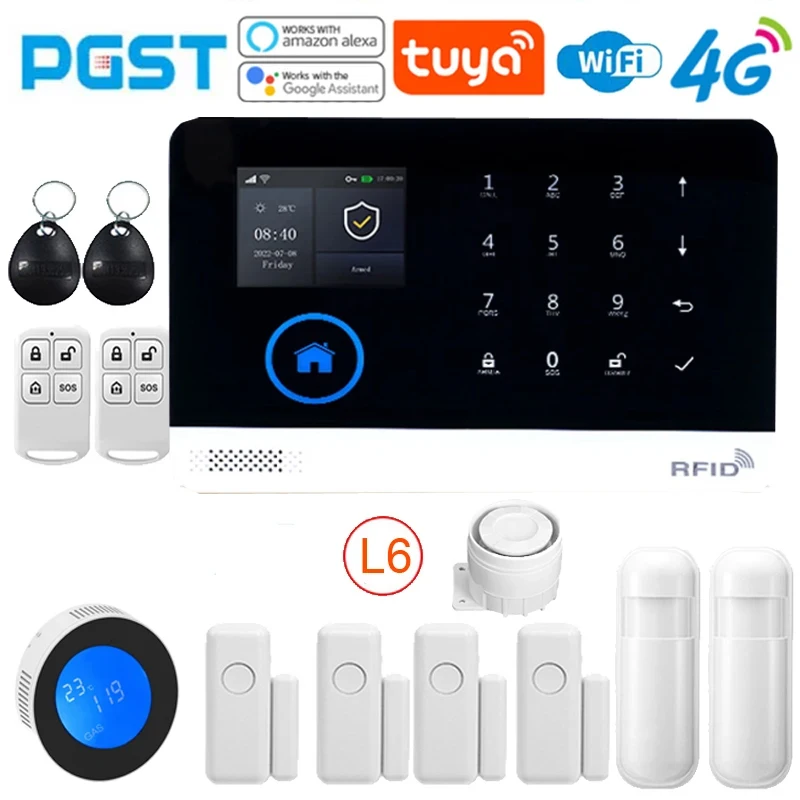 PG-103 4G Tuya беспроводной Wi-Fi домашняя GSM-безопасность дома, интеллектуальная домашняя сигнализация, оснащенная системой Alexa и Google, совместимым
PG-103 4G Tuya беспроводной Wi-Fi домашняя GSM-безопасность дома, интеллектуальная домашняя сигнализация, оснащенная системой Alexa и Google, совместимым