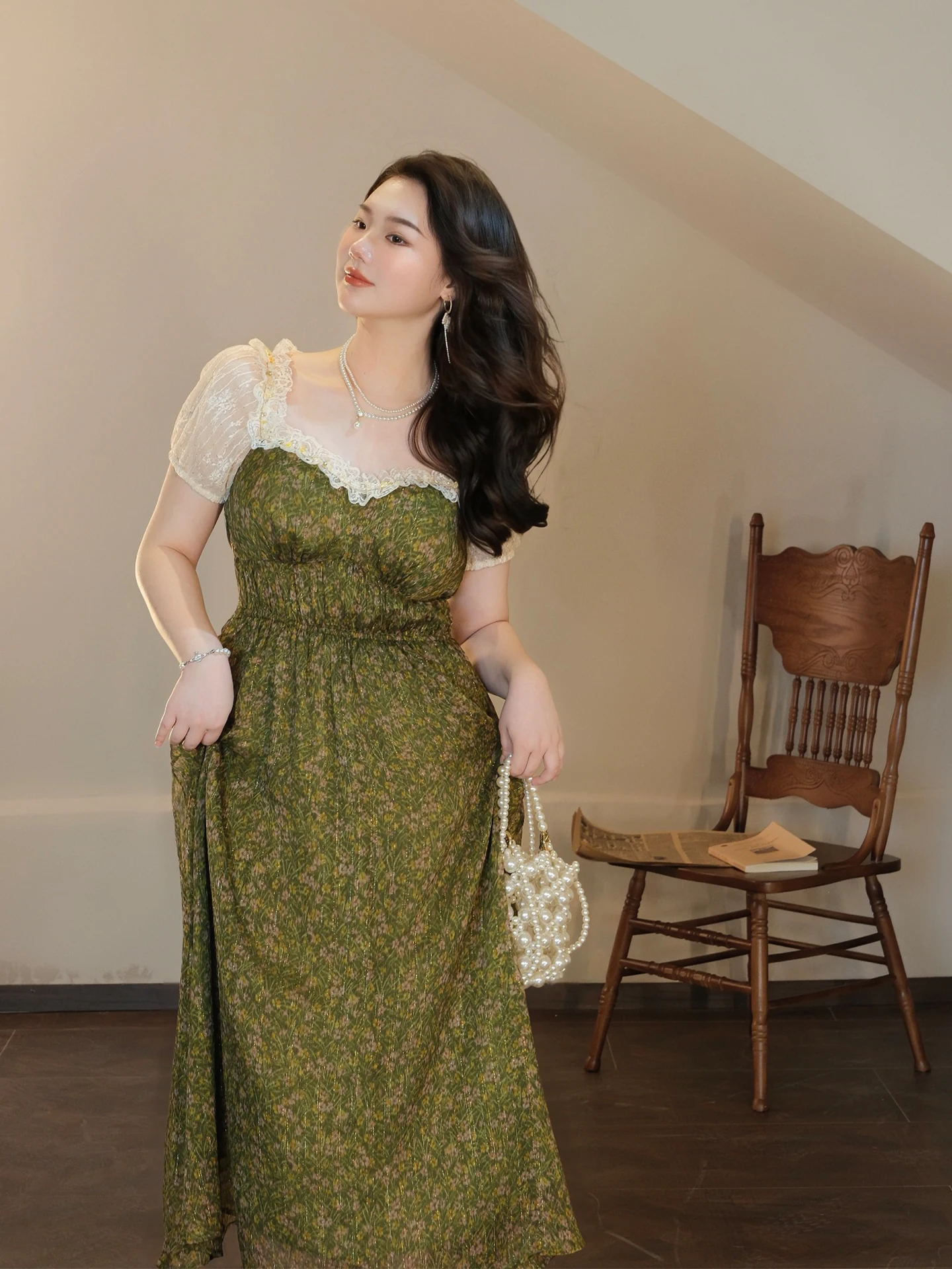 Fat Women's Floral Print Dress Square Collar Tea Break Retro Style A-Line Midi Dress French Style Polyester Fiber Short Sleeve
Fat Women's Floral Print Dress Square Collar Tea Break Retro Style A-Line Midi Dress French Style Polyester Fiber Short Sleeve