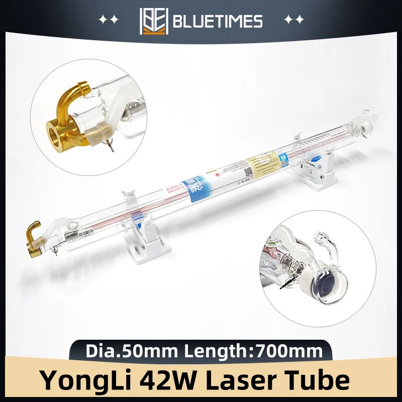 BLUETIMES 42W Laser Tube CO2 Laser Glass Tube Dia.50mm Length 700mm for Co2 Laser Engraving Cutting Machine Factory Supply
BLUETIMES 42W Laser Tube CO2 Laser Glass Tube Dia.50mm Length 700mm for Co2 Laser Engraving Cutting Machine Factory Supply