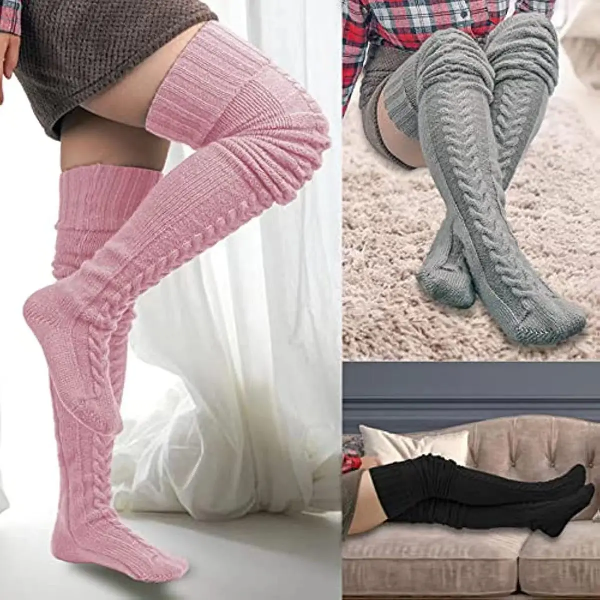 Trendy Long Knitted Socks Women's over Knee Extra Long Fleece Soft Comfortable Breathable Fashionable Solid Color Socks
Trendy Long Knitted Socks Women's over Knee Extra Long Fleece Soft Comfortable Breathable Fashionable Solid Color Socks