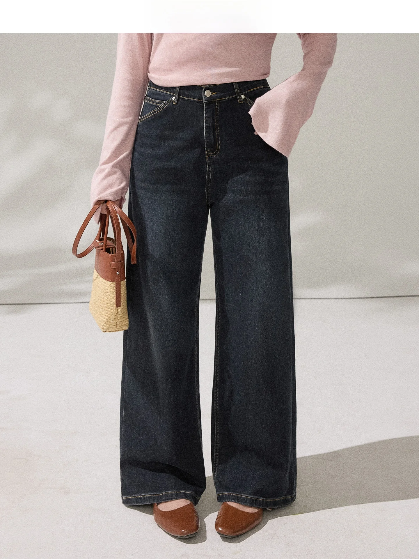 Loose High Waist Wide Leg Jeans Women's Deep Blue Straight Cut Comfortable Cotton Stretch Denim Casual Style Pockets Commute
Loose High Waist Wide Leg Jeans Women's Deep Blue Straight Cut Comfortable Cotton Stretch Denim Casual Style Pockets Commute