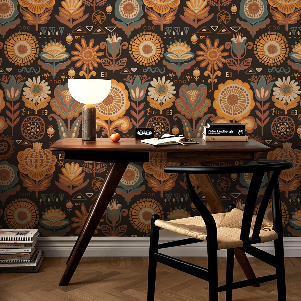 Retro Boho Floral Peel And Stick Wallpaper Self-adhesive Furniture Sticker Renovation Brown Flower Living Wall Room PVC Decor
Retro Boho Floral Peel And Stick Wallpaper Self-adhesive Furniture Sticker Renovation Brown Flower Living Wall Room PVC Decor