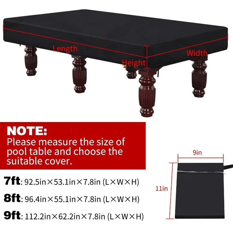 7/8/9FT 210D Oxford Cloth Waterproof Dust Cover with Drawstring Indoor Outdoor Billiard Pool Table Cover Game Table Protector
7/8/9FT 210D Oxford Cloth Waterproof Dust Cover with Drawstring Indoor Outdoor Billiard Pool Table Cover Game Table Protector