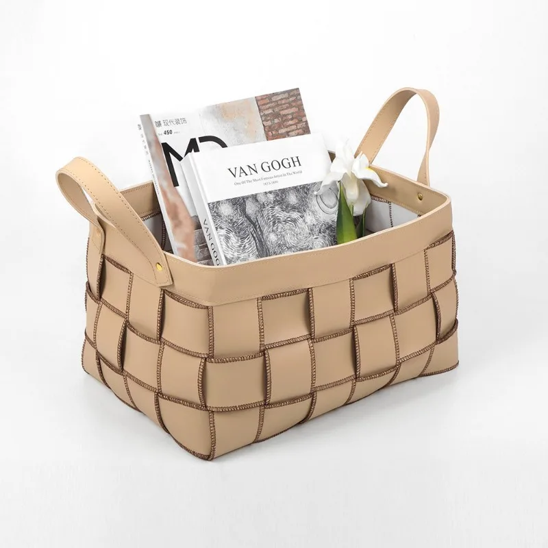 Modern light luxury leather woven storage basket, high-grade dirty laundry basket, living room home storage baske
Modern light luxury leather woven storage basket, high-grade dirty laundry basket, living room home storage baske